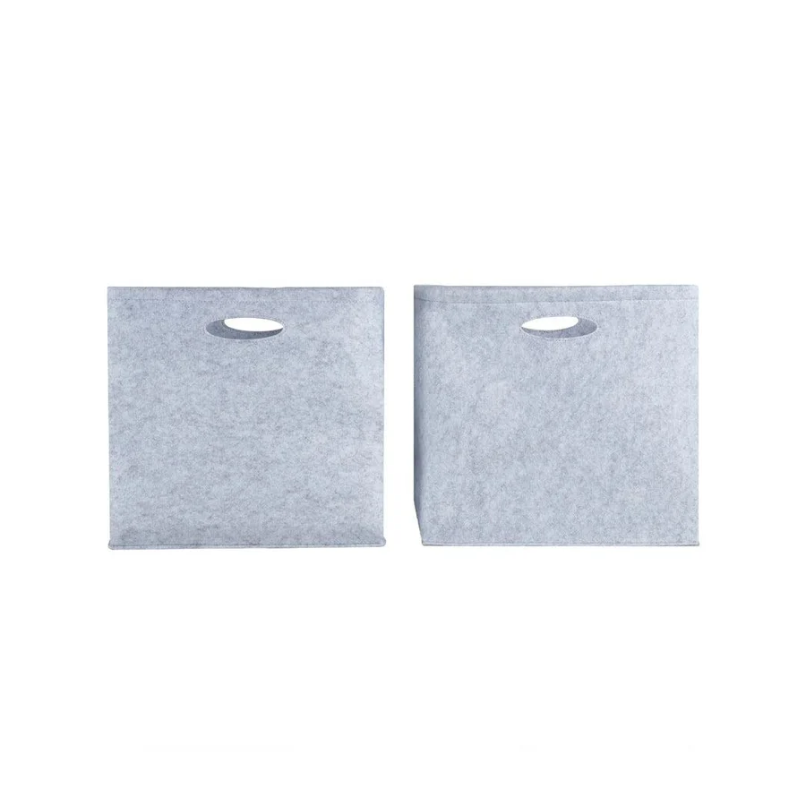 Gaia Baby Hera Bedside Crib Storage Boxes - 2 Pack - Grey-Storage-Grey- | Natural Baby Shower