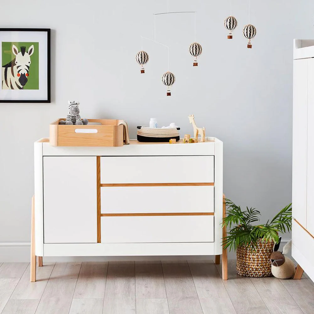 Gaia Hera Dresser - Scandi-White + Natural-Chests- | Natural Baby Shower