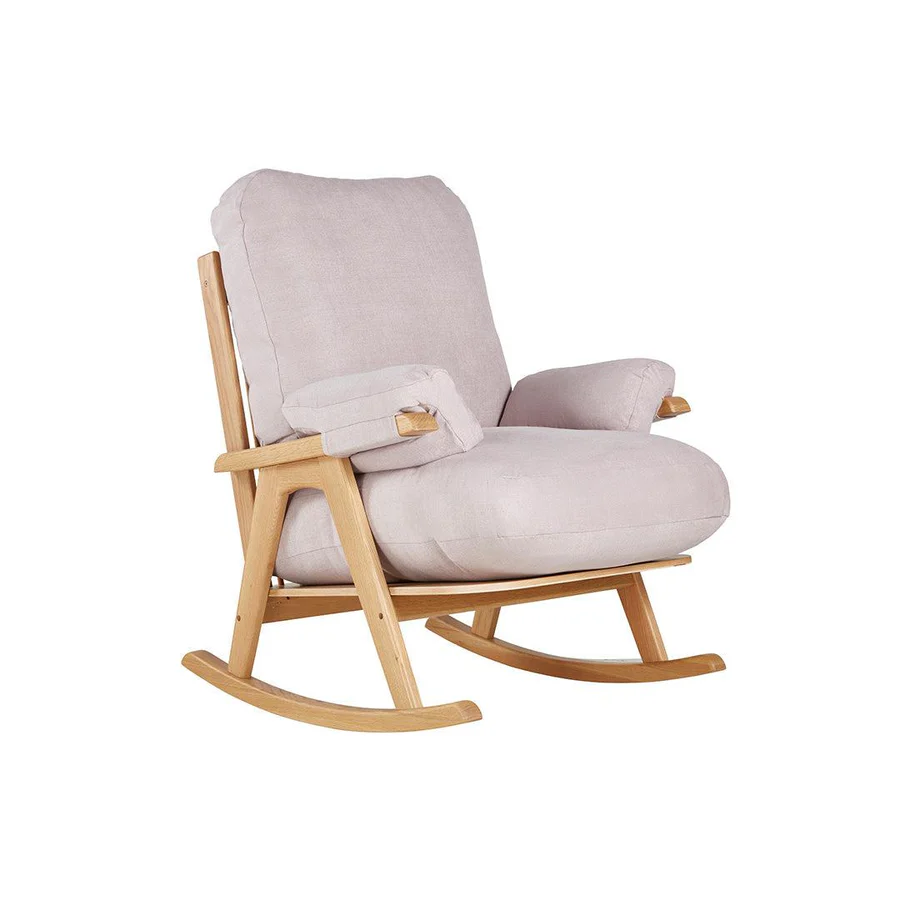 Gaia Hera Rocking Chair - Natural Oak + Blush-Feeding Chairs- | Natural Baby Shower